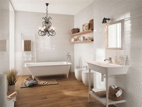 Azulejos blancos baño .